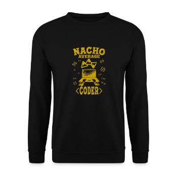 Coder Coding Funny Nacho Average Hacker Computer - Unisex Sweatshirt - black - Front - Alina (178cm) & Michal (187cm)