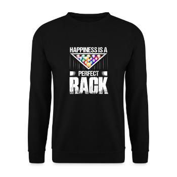Le bonheur est un parfait Rack Billiards Snooker Billia - Sweat-shirt Unisexe - noir - Devant - Alina (178cm) & Michal (187cm)