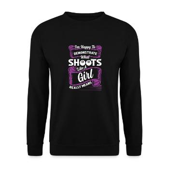 Je suis heureux de faire la démonstration de billard billard. - Sweat-shirt Unisexe - noir - Devant - Alina (178cm) & Michal (187cm)