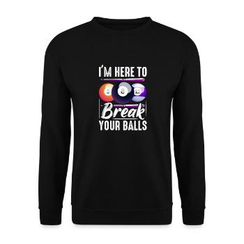I'm Here To Break Your Balls Billiards Pool Billiards - Unisex Sweatshirt - black - Front - Alina (178cm) & Michal (187cm)