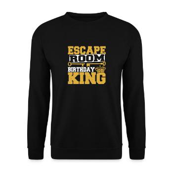 Hommes Mystery Challenge Escaped Room Birthday King P - Sweat-shirt Unisexe - noir - Devant - Alina (178cm) & Michal (187cm)