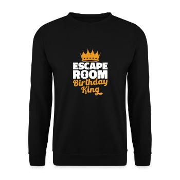 Party Lover Escaped Room Birthday King Challenge M - Sweat-shirt Unisexe - noir - Devant - Alina (178cm) & Michal (187cm)