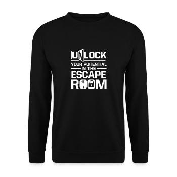 Challenge Mystery Unlock Your Potential In The Esc - Unisex Pullover - Schwarz - Vorne - Alina (178cm) & Michal (187cm)