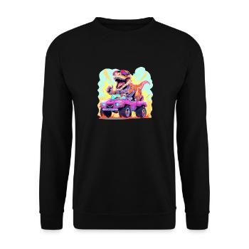 T-Rex conduit un camion monstre - Sweat-shirt Unisexe - noir - Devant - Alina (178cm) & Michal (187cm)