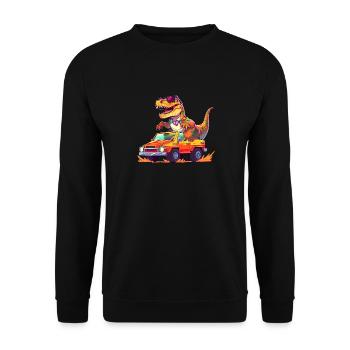 T-Rex conduit un camion monstre - Sweat-shirt Unisexe - noir - Devant - Alina (178cm) & Michal (187cm)