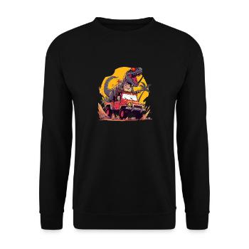T-Rex conduit un camion monstre - Sweat-shirt Unisexe - noir - Devant - Alina (178cm) & Michal (187cm)