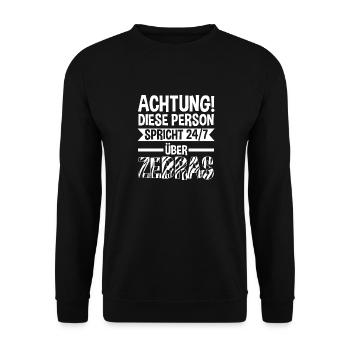 Zebra - Unisex Pullover - Schwarz - Vorne - Alina (178cm) & Michal (187cm)
