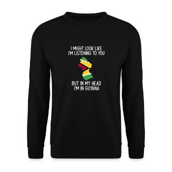 Guyana Flag Guyanese Guyana - Unisex Sweatshirt - black - Front - Alina (178cm) & Michal (187cm)