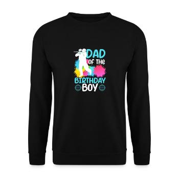 Father of the birthday boy Paintball Sport - Unisex Sweatshirt - black - Front - Alina (178cm) & Michal (187cm)