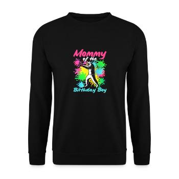 Mom of Birthday Boy Girl Paintball Matching - Unisex Sweatshirt - black - Front - Alina (178cm) & Michal (187cm)