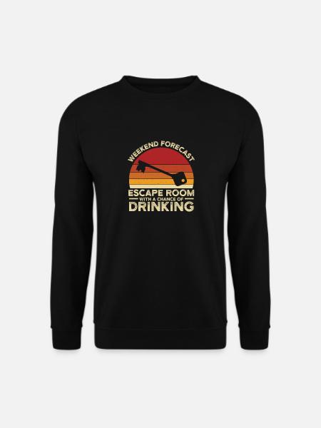 Weekend Forecast Escape Rooms Funny Mystery Vintag - Unisex Pullover - Schwarz