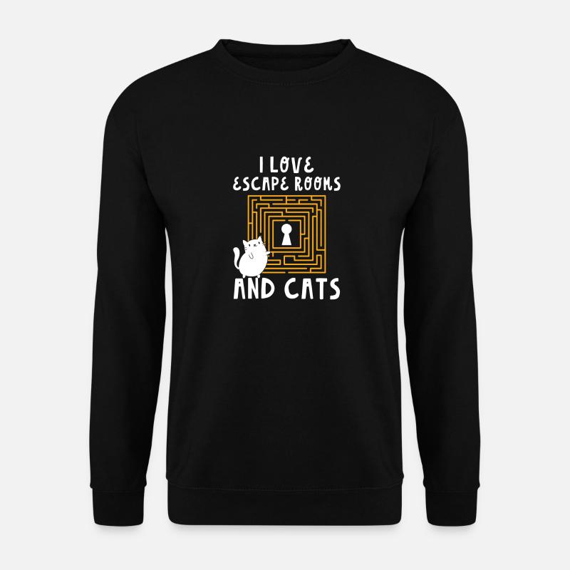 Mignon J’aime les salles d’évasion et les chats Puzzle Game Myst - Sweat-shirt Unisexe - noir