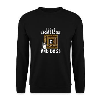 Challenge Cute I Love Escape Rooms And Dogs Puzzle - Unisex Sweatshirt - black - Front - Alina (178cm) & Michal (187cm)