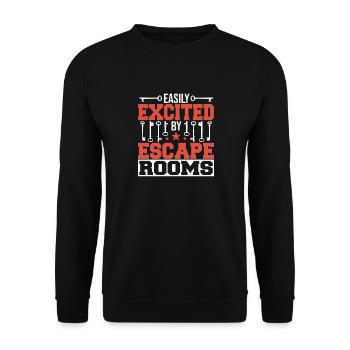 Mystère facilement excité par Escape Rooms Puzzle Game - Sweat-shirt Unisexe - noir - Devant - Alina (178cm) & Michal (187cm)