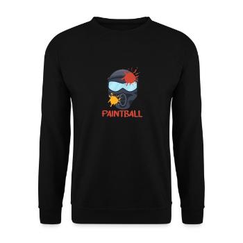 Paintball Face Mask Funny Paint Ball Team - Unisex Sweatshirt - black - Front - Alina (178cm) & Michal (187cm)