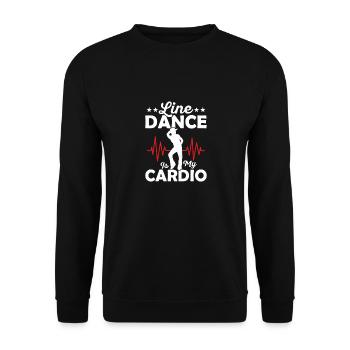 Line Dance Is My Cardio Western Country Music - Unisex Pullover - Schwarz - Vorne - Alina (178cm) & Michal (187cm)