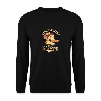 Line Dancing Is My Therapy Western Country Music - Unisex Sweatshirt - black - Front - Alina (178cm) & Michal (187cm)