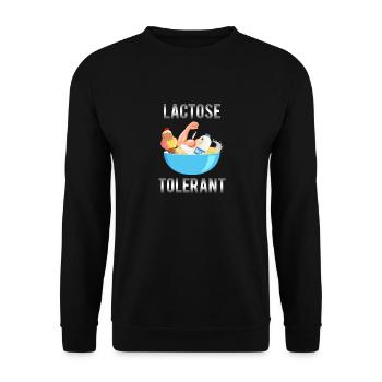 Lactose Tolerant Funny Dairy Products Free Vegan - Unisex Sweatshirt - black - Front - Alina (178cm) & Michal (187cm)