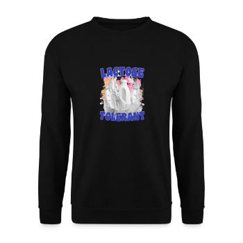 Lactose Tolerant Milk Free Dairy Funny Products - Unisex Sweatshirt - black - Front - Alina (178cm) & Michal (187cm)