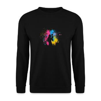 Cool Paintball Woman Silhouette Paint Ball Girl - Unisex Sweatshirt - black - Front - Alina (178cm) & Michal (187cm)