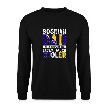 Bosnia and Herzegovina Flag Bosnia - Unisex Sweatshirt - black - Front - Alina (178cm) & Michal (187cm)
