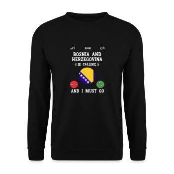 Bosnien und Herzegowina Flagge Bosnien - Unisex Pullover - Schwarz - Vorne - Alina (178cm) & Michal (187cm)
