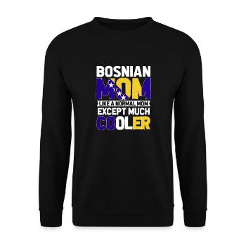 Bosnien und Herzegowina Flagge Bosnien - Unisex Pullover - Schwarz - Vorne - Alina (178cm) & Michal (187cm)