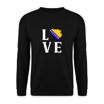 Bosnien und Herzegowina Flagge Bosnien - Unisex Pullover - Schwarz - Vorne - Alina (178cm) & Michal (187cm)