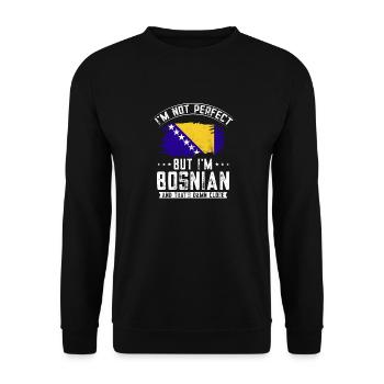 Bosnia and Herzegovina Flag Bosnia - Unisex Sweatshirt - black - Front - Alina (178cm) & Michal (187cm)