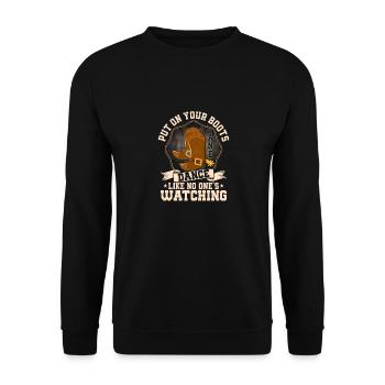 Put On Your Boots And Dance Line Dance Country Mus - Unisex Sweatshirt - black - Front - Alina (178cm) & Michal (187cm)