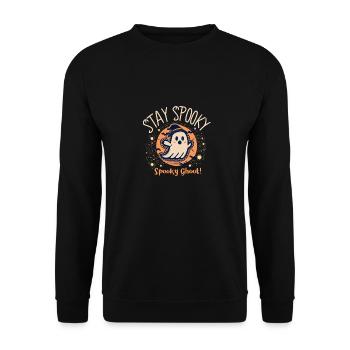 Stay Spooky Halloween Ghost - Unisex Sweatshirt - black - Front - Alina (178cm) & Michal (187cm)