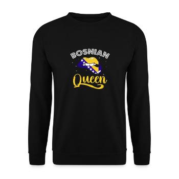 Bosnia and Herzegovina Flag Bosnia - Unisex Sweatshirt - black - Front - Alina (178cm) & Michal (187cm)