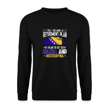Bosnia and Herzegovina Flag Bosnia - Unisex Sweatshirt - black - Front - Alina (178cm) & Michal (187cm)
