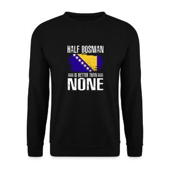 Bosnien und Herzegowina Flagge Bosnien - Unisex Pullover - Schwarz - Vorne - Alina (178cm) & Michal (187cm)