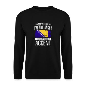 Bosnien und Herzegowina Flagge Bosnien - Unisex Pullover - Schwarz - Vorne - Alina (178cm) & Michal (187cm)