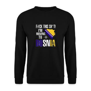 Bosnien und Herzegowina Flagge Bosnien - Unisex Pullover - Schwarz - Vorne - Alina (178cm) & Michal (187cm)