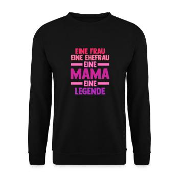Ehefrau Mutter Mama - Unisex Pullover - Schwarz - Vorne - Alina (178cm) & Michal (187cm)