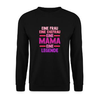 Ehefrau Mutter Mama - Unisex Pullover - Schwarz - Vorne - Alina (178cm) & Michal (187cm)