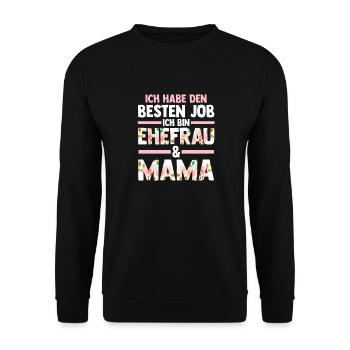 Ehefrau Mutter Mama - Unisex Pullover - Schwarz - Vorne - Alina (178cm) & Michal (187cm)