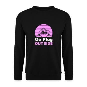 Go Play Outside - Unisex Pullover - Schwarz - Vorne - Alina (178cm) & Michal (187cm)