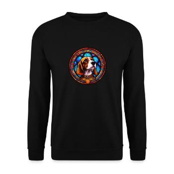 Cool Stained Glass Art Beagle pour hommes et femmes - Sweat-shirt Unisexe - noir - Devant - Alina (178cm) & Michal (187cm)