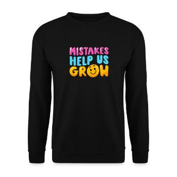 Les erreurs nous aident à développer la citation motivationnelle - Sweat-shirt Unisexe - noir - Devant - Alina (178cm) & Michal (187cm)