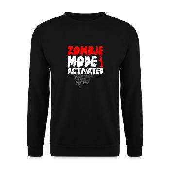 Zombie Mode Activated Halloween Greetings - Unisex Sweatshirt - black - Front - Alina (178cm) & Michal (187cm)