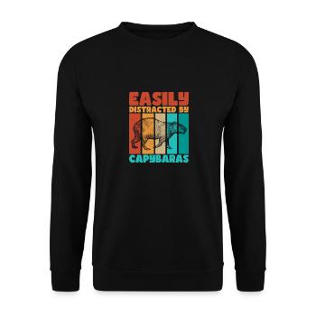 Easily Distracted By Capybaras Capibara Owner Mamm - Unisex Sweatshirt - black - Front - Alina (178cm) & Michal (187cm)