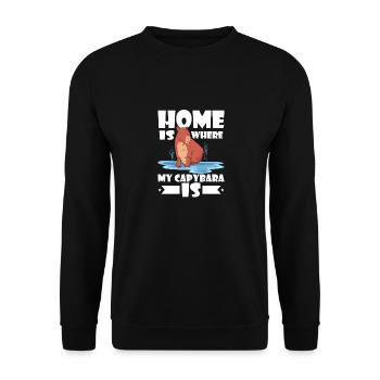 Home Is Where My Capybara Is Capibara Owner Rodent - Unisex Sweatshirt - black - Front - Alina (178cm) & Michal (187cm)
