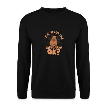 J’aime vraiment Capybaras, ok? Mammifère Capybara - Sweat-shirt Unisexe - noir - Devant - Alina (178cm) & Michal (187cm)