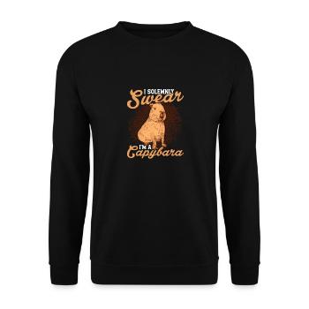 I Solemnly Swear I'm A Capybara Capibara Owner Rod - Unisex Sweatshirt - black - Front - Alina (178cm) & Michal (187cm)