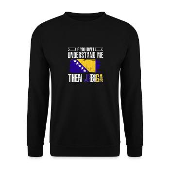 Bosnien und Herzegowina Flagge Bosnien - Unisex Pullover - Schwarz - Vorne - Alina (178cm) & Michal (187cm)