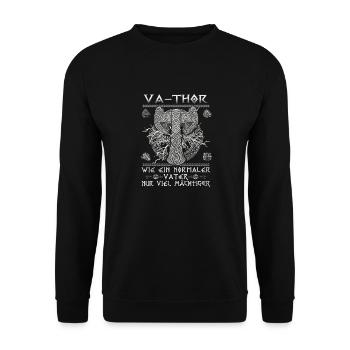 Men's Vathor - Father's Day Father's Day Gift Viking - Unisex Sweatshirt - black - Front - Alina (178cm) & Michal (187cm)