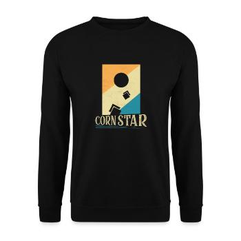 Corn Star Cornhole Bean Bag Toss - Unisex Pullover - Schwarz - Vorne - Alina (178cm) & Michal (187cm)